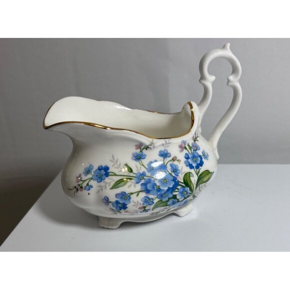 Royal Albert Bone China Forget-Me-Not Creamer Sugar Bowl Tea Cup Snack Plate Set - Picture 6 of 16